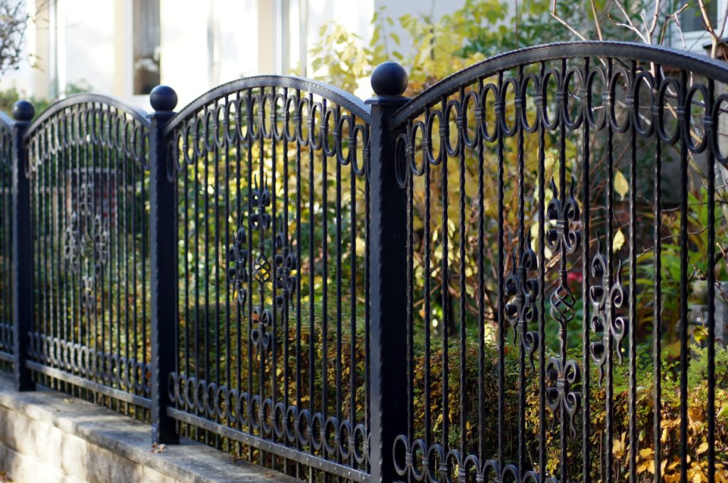 Iron garden fence