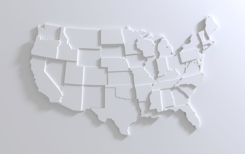 USA map 3d graphic